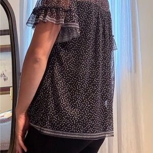 Black and White Polka Dot Women's Top